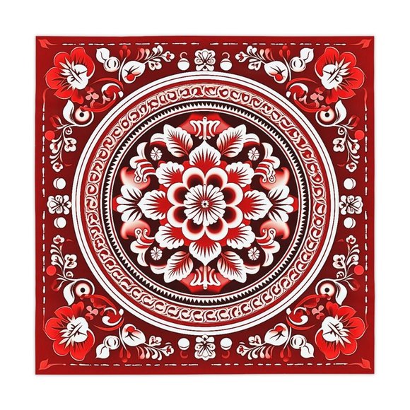 Floral table cloth | Vintage Tablecloth | Christmas tablecloth | Rectangle Squar - Picture 2 of 5